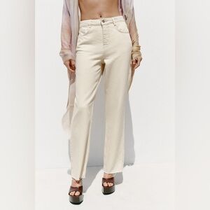 Zara Cream straight leg jeans